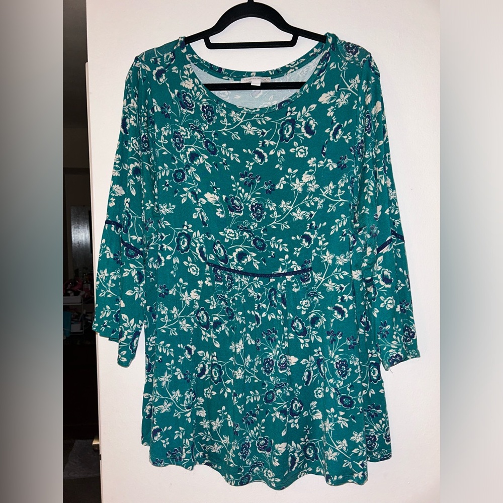 Dressbarn Floral 3/4 Sleeve Top